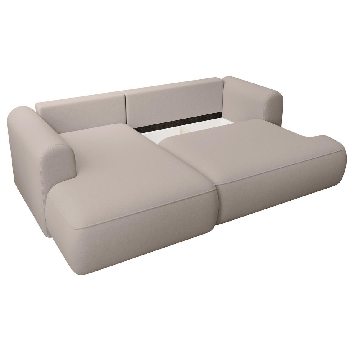 ECKSCHLAFSOFA Ovo Mini Grau Easy-Clean-Samtbezug - Schwarz/Grau, Kunststoff/Textil (238/156cm) - Selsey