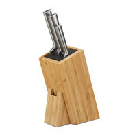 MESSERBLOCK - Hellbraun, Holz/Kunststoff (11/25/17cm) - Relaxdays