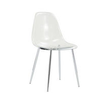 STUHL-SET DE-36594 4 Stück mit transparenter Sitzschale Silber - Silberfarben, Metall (45.7/83/44cm) - ComfortXL