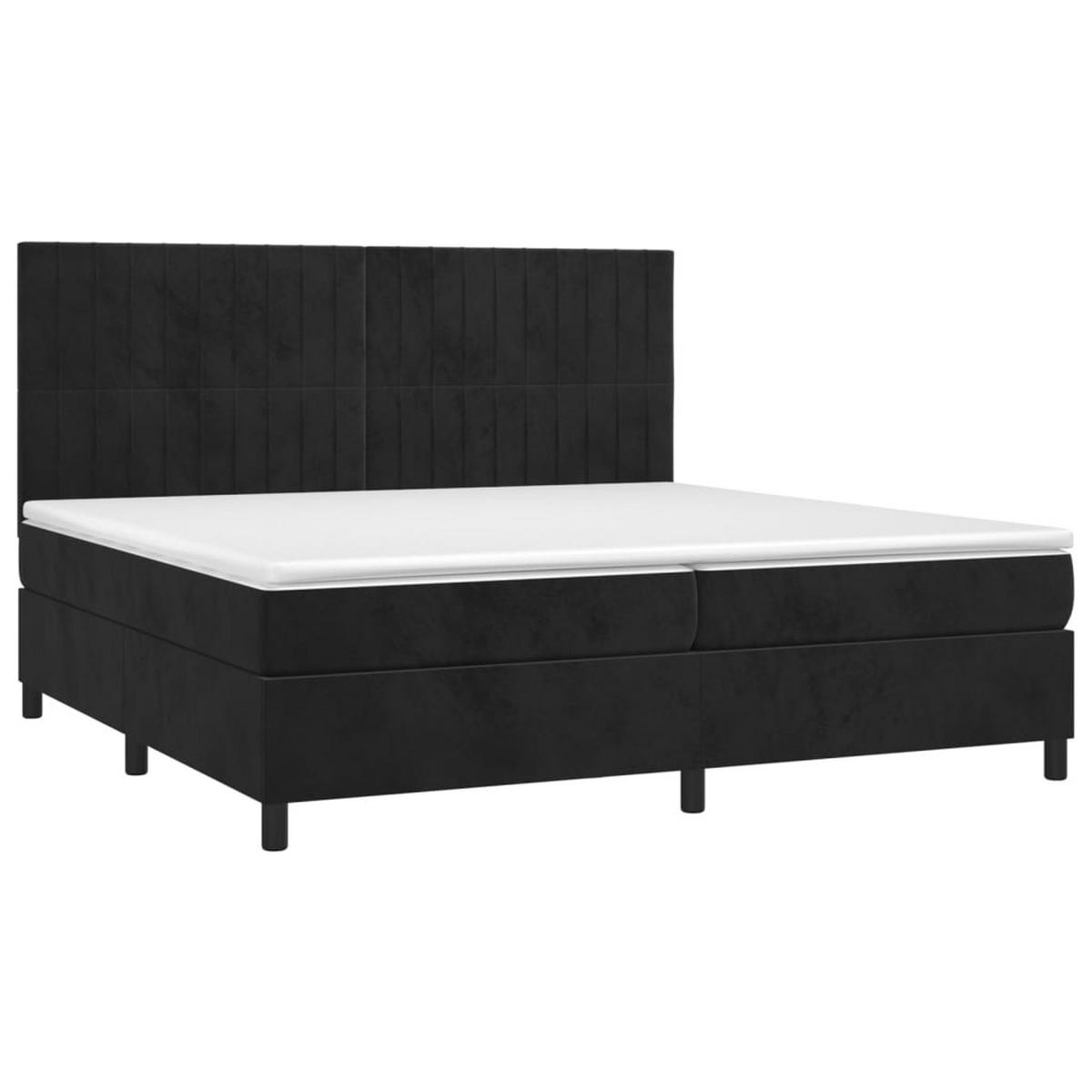 BOXSPRINGBETT Mit Matratze Schwarz 200/200 Cm Samt - Schwarz, Textil (200/200cm) - vidaXL