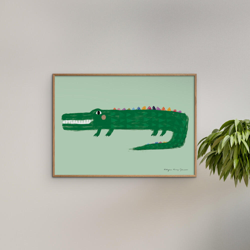 POSTER Wild Apple - Crocodile - Grün, Papier (70/100/0.1cm) - Poster&Frame