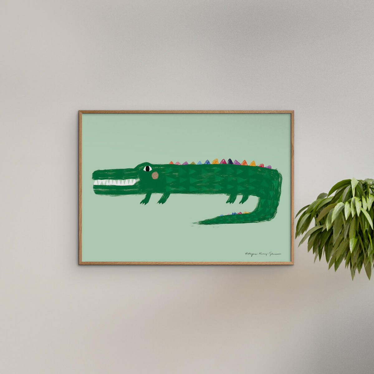 POSTER Wild Apple - Crocodile - Grün, Papier (70/100/0.1cm) - Poster&Frame