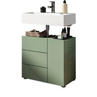 WASCHBECKENUNTERSCHRANK grün, Badezimmer Unterschrank 60 x 56 cm - Schwarz/Grün, Holzwerkstoff/Kunststoff (60/190/34cm) - Inn.Furn