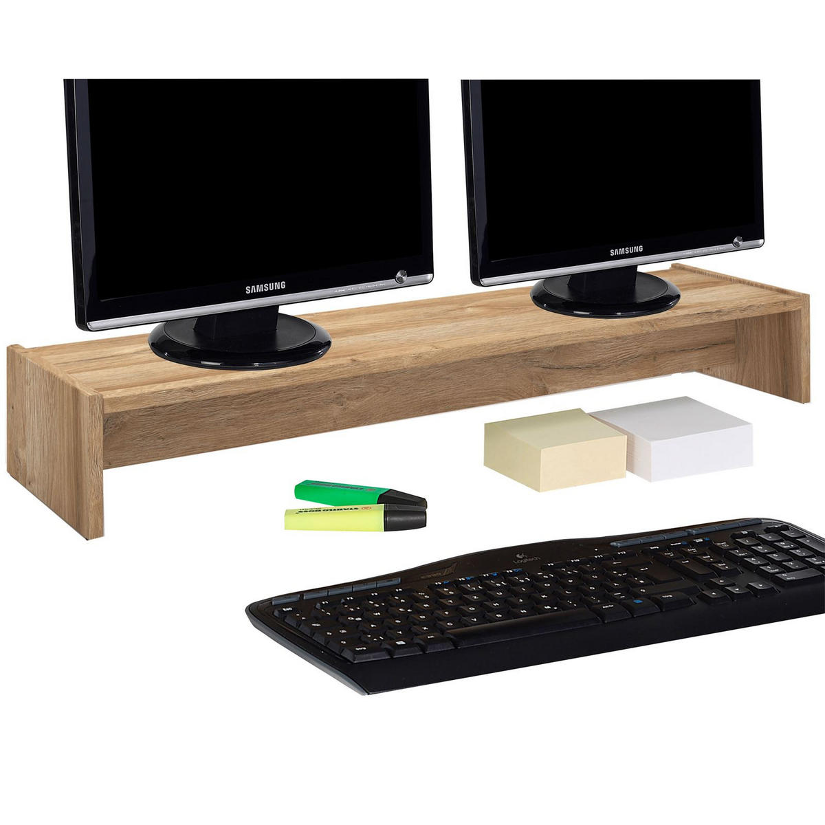 MONITORSTÄNDER ZOOM - Wildeiche, Holzwerkstoff (27/100/15cm) - CARO-Möbel