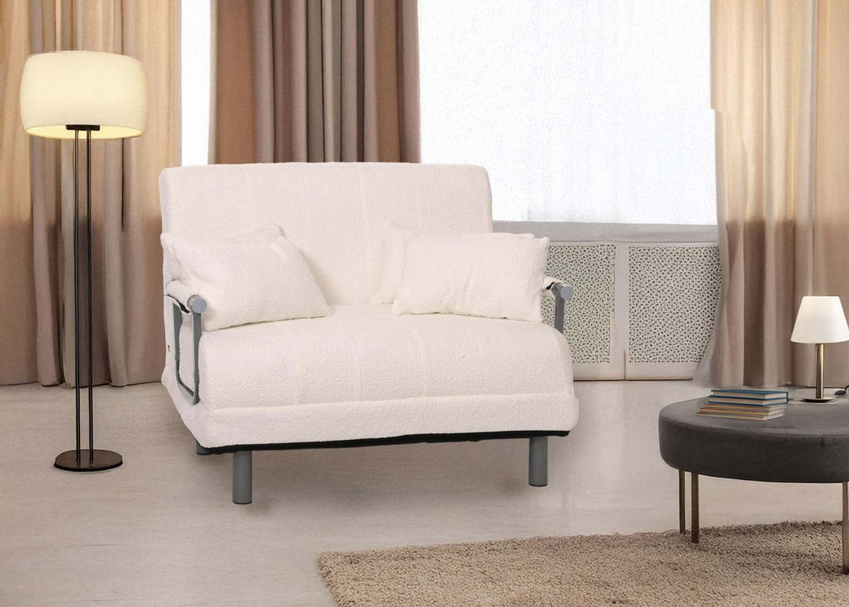 SCHLAFSESSEL Cremeweiß - Weiß, Textil (105/80/190cm) - MCW