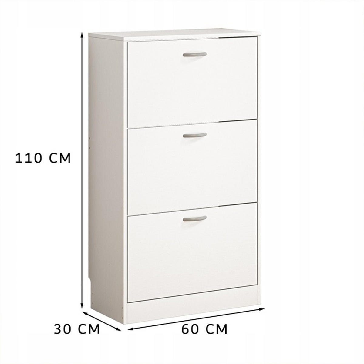 SCHUHKASTEN, weiß 110/60/30 cm - Weiß, Holzwerkstoff (60/110/30cm)