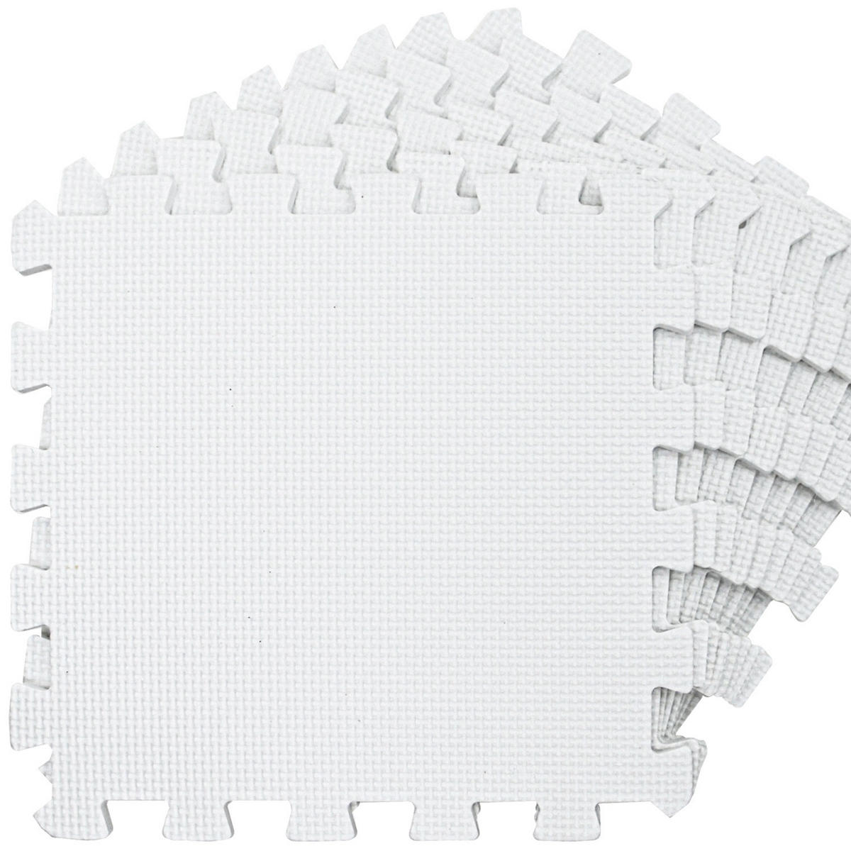 SPIELMATTE ab Null - 90 cm Baby Puzzlematte Weiß - Weiß, Kunststoff (30/30cm) - Littletom