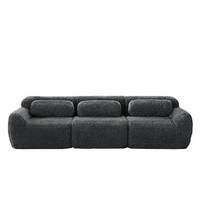 SOFA modular aus Plüsch Grey - Grau, Kunststoff (104/73/291cm) - Meubliv