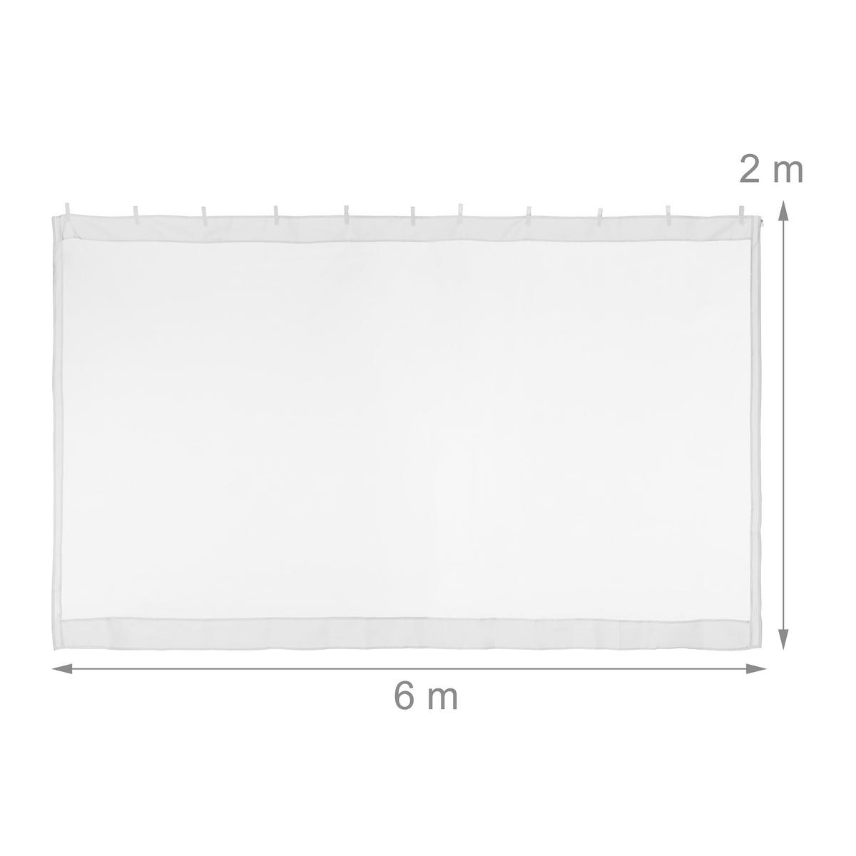 PAVILÓN s moskytierou - biela, plast (1200/200/0.1cm) - Relaxdays