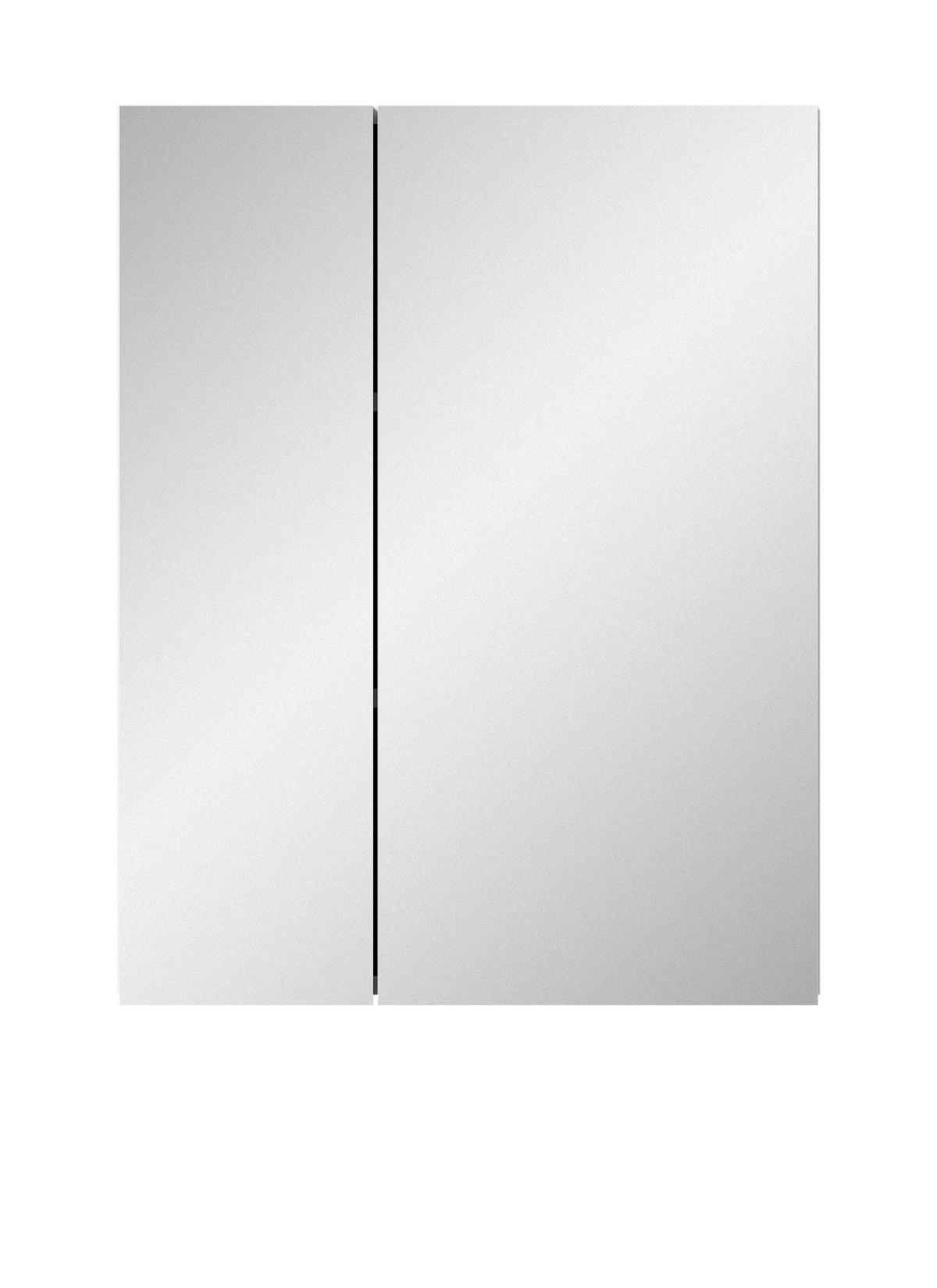 SPIEGELSCHRANK weiß 60 cm, Badezimmer Schrank 2-türig - Weiß, Glas/Holzwerkstoff (60/77/18cm) - Inn.Furn
