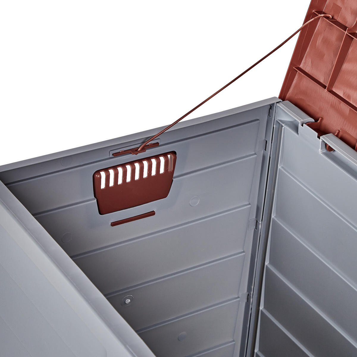 AUFBEWAHRUNGSBOX Grau Locarno - Braun/Grau, Kunststoff (112/53/50cm) - Beliani