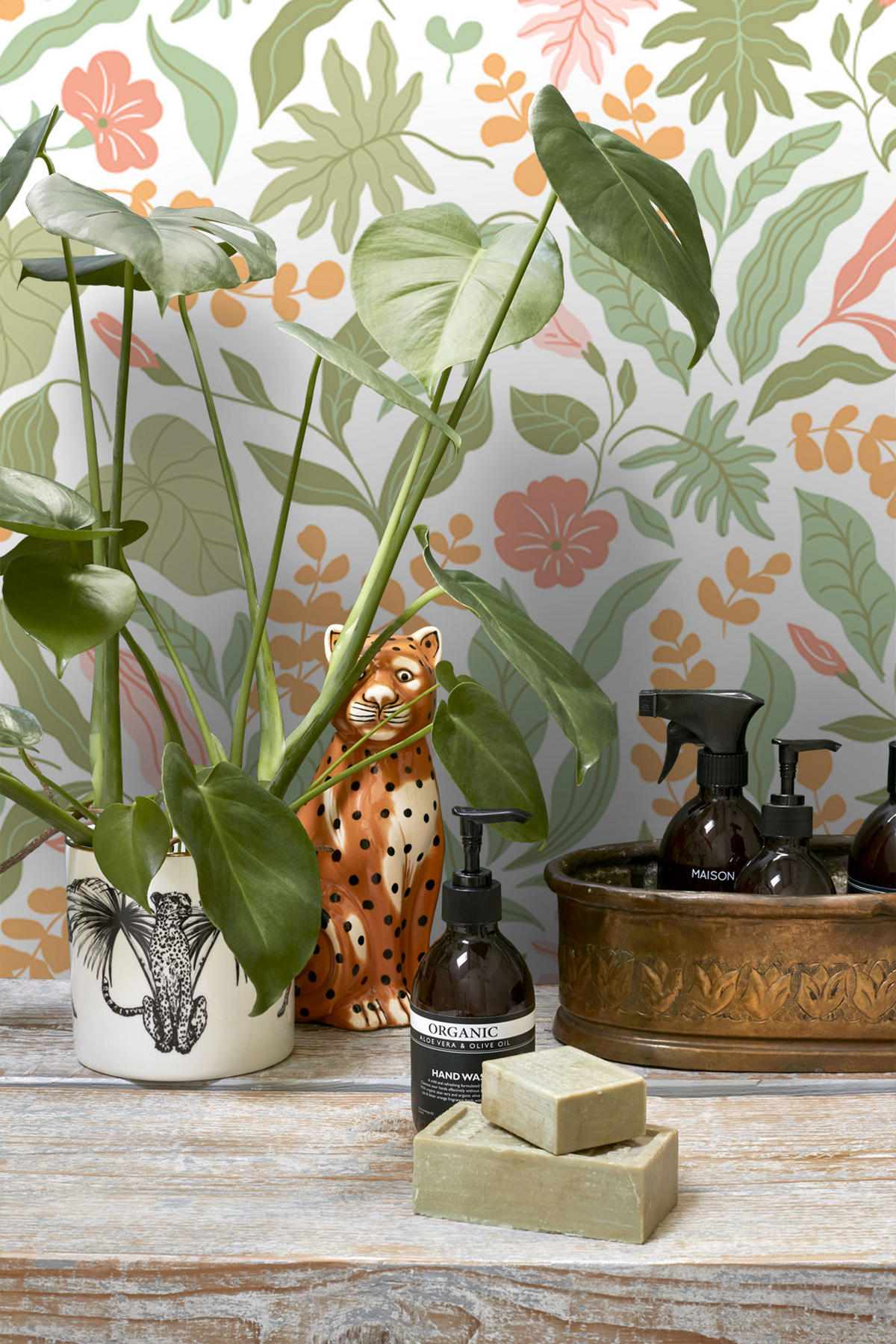 TAPETE Blätter und Blumen 50 x 900 cm - Grün, Papier (50/900cm) - ESTAhome