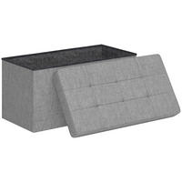 TRUHENBANK DE-16386 klappbar mit Stauraum und Deckel Hellgrau - Hellgrau, Textil (76/38/38cm) - ComfortXL