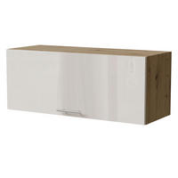 KLAPPHÄNGESCHRANK Brerra W4B/90 Eiche Artisan / RAL 9001 creme Hochglanz 90 / 32,5 / 36cm mit Blum Aventos Klappenbeschlag - Creme/Eiche Artisan, Holz/Holzwerkstoff (90/36/32.5cm) - Feldmann-Wohnen