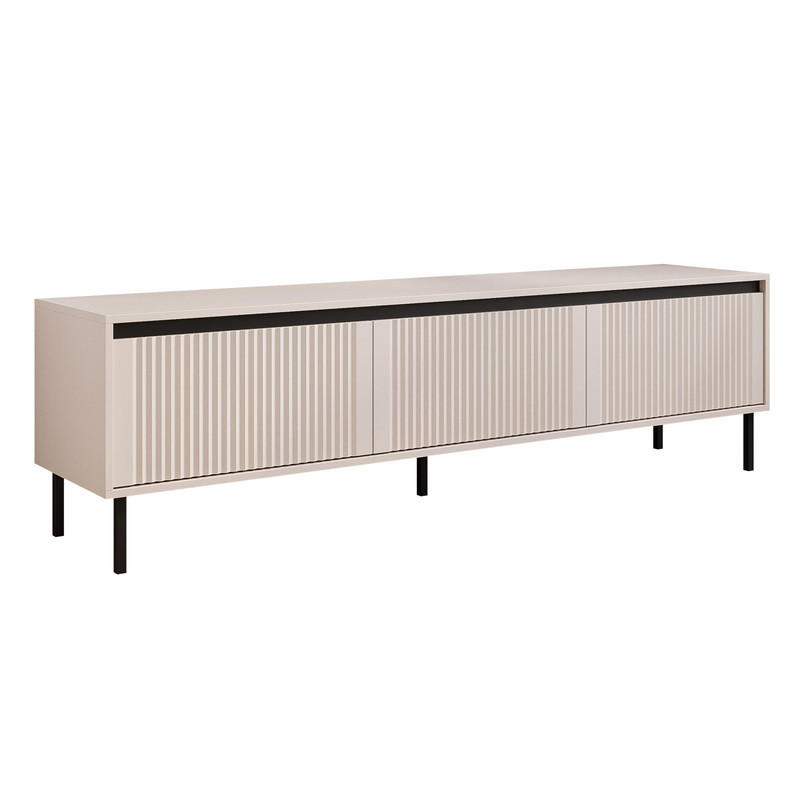 TV-LOWBOARD LIRA stehend, 179 cm Sandbeige - Beige/Schwarz, Holzwerkstoff/Metall (179/50/40cm) - Idohome