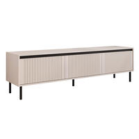 TV-LOWBOARD LIRA stehend, 179 cm Sandbeige - Beige/Schwarz, Holzwerkstoff/Metall (179/50/40cm) - Idohome