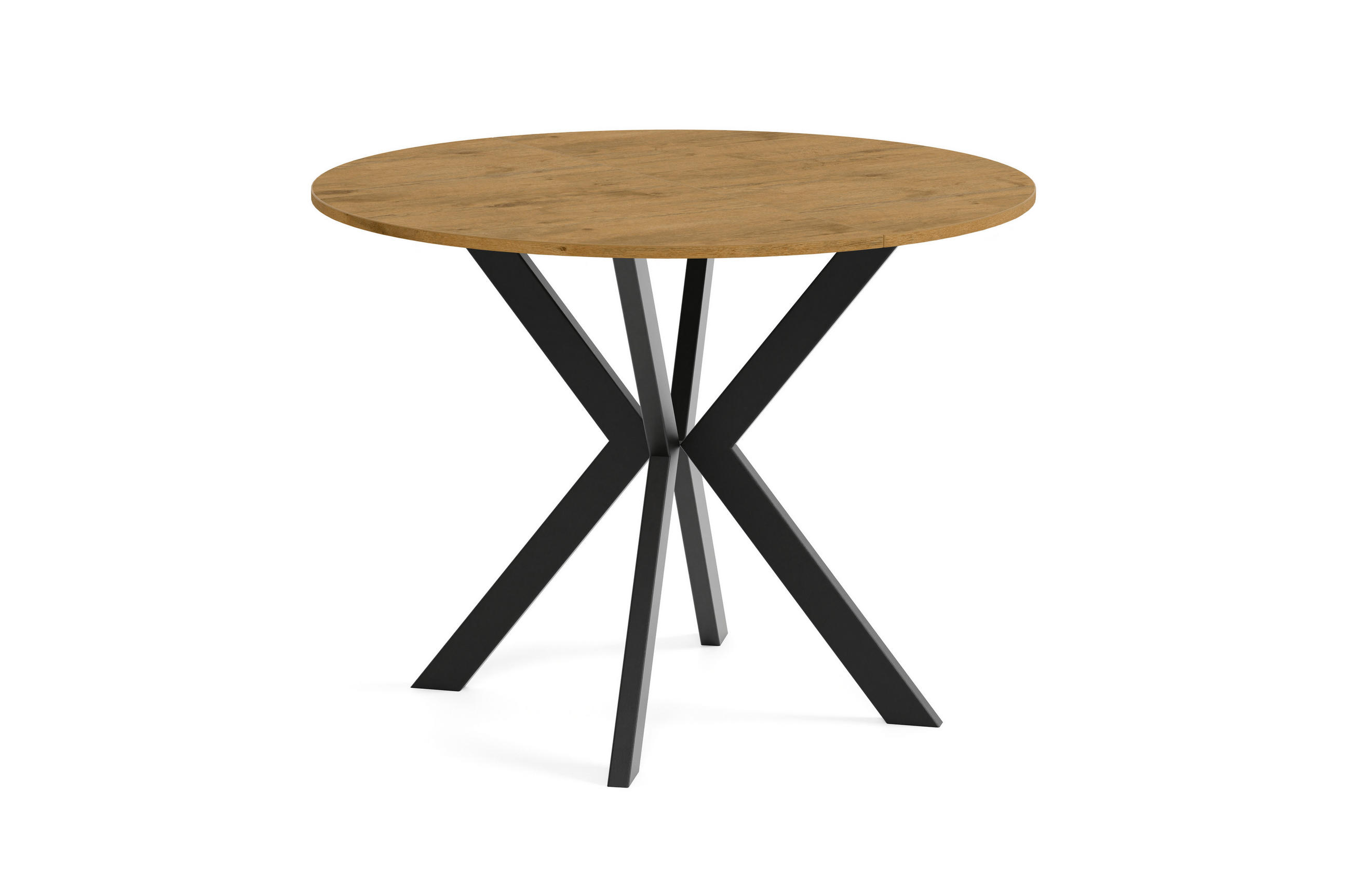 ESSTISCH EVO - Alteiche/Schwarz, Holzwerkstoff/Metall (90/90/76cm) - Meblini