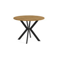ESSTISCH EVO - Alteiche/Schwarz, Holzwerkstoff/Metall (90/90/76cm) - Meblini