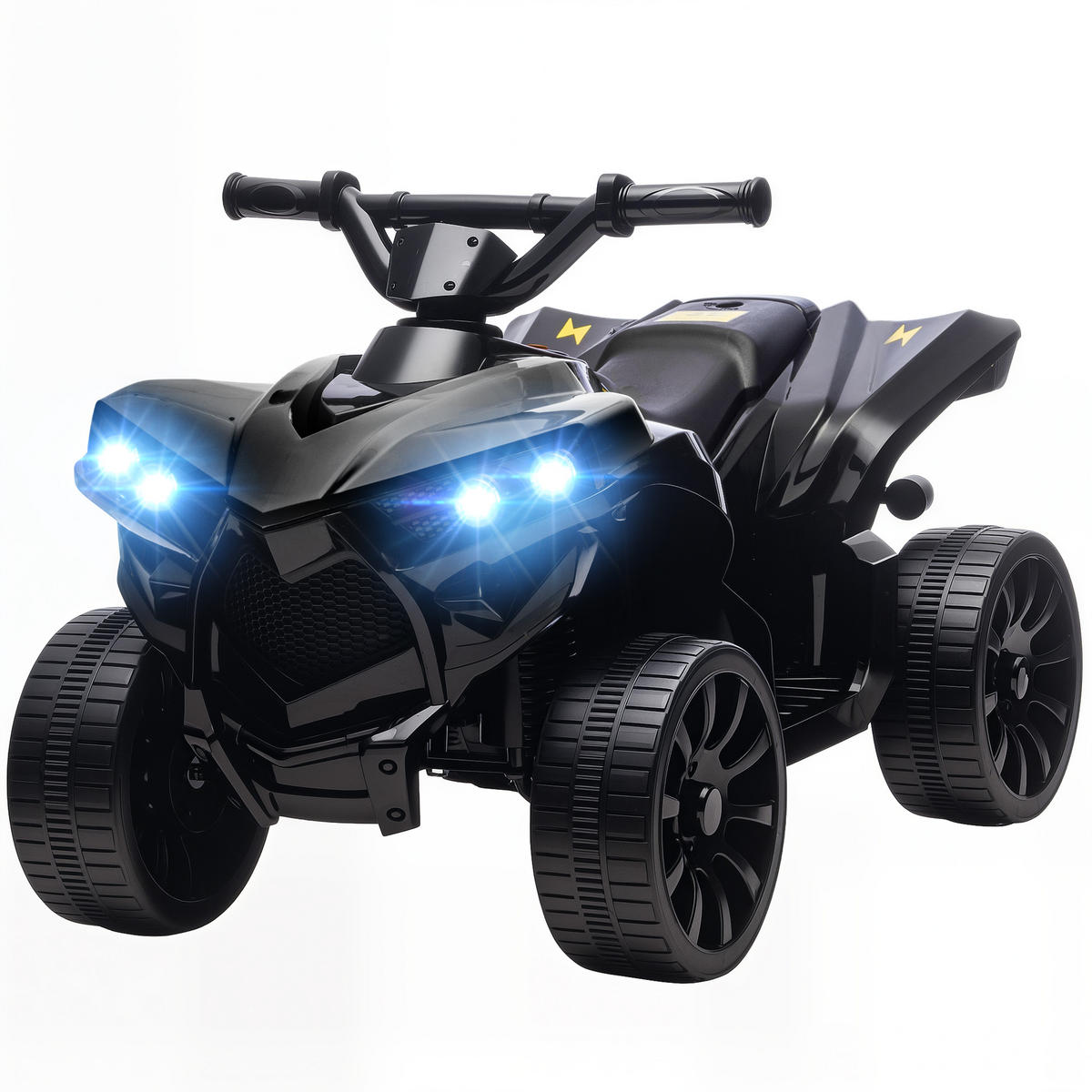 KINDERQUAD DE-06179 Mit flügeltüren, 6V mit Musik und LED-Scheinwerfer Schwarz - Schwarz, Kunststoff/Metall (70/42/45cm) - ComfortXL