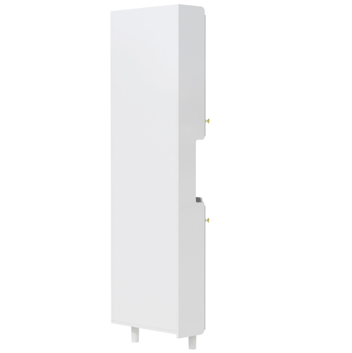 HOCHSCHRANK 63,5/63,5/157,5 cm aus MDF mit App-gesteuerter LED-Beleuchtung Weiß - Weiß, Holzwerkstoff (63.5/157.5/17cm) - Modenvie