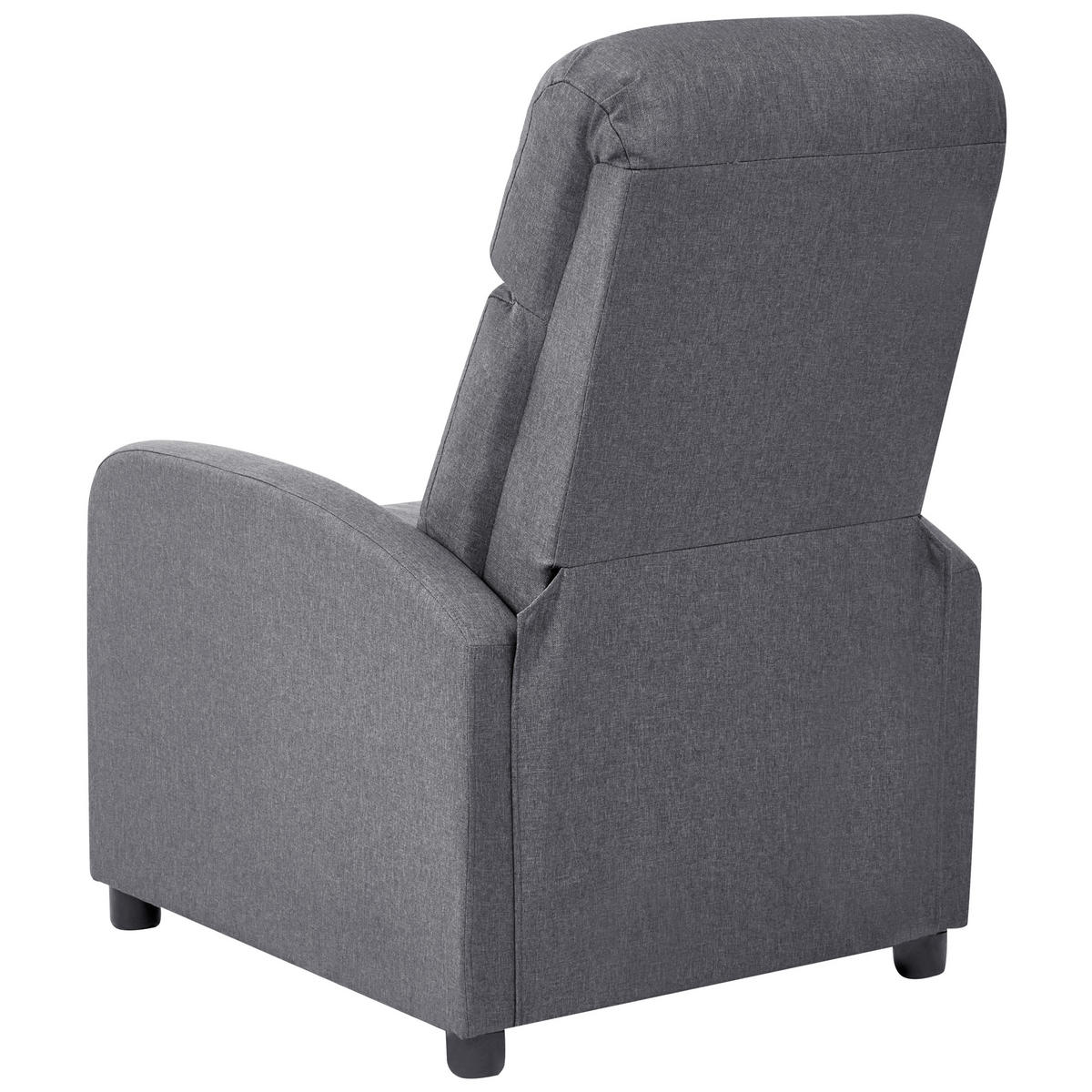 FERNSEHSESSEL Grau Eminence - Schwarz/Grau, Textil (66/103/74cm) - Beliani