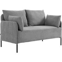 COUCH Bernd 2-Sitzer Stoff 131x79x79cm Stoff Hellgrau Sofa - Hellgrau, Kunststoff (131/79/79cm) - DELUKE