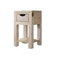 BEISTELLTISCH Akazie 29x29x50 white stone getüncht NATURE WHITE #30 - Beige, Holz (29/29/50cm) - Massivmoebel24