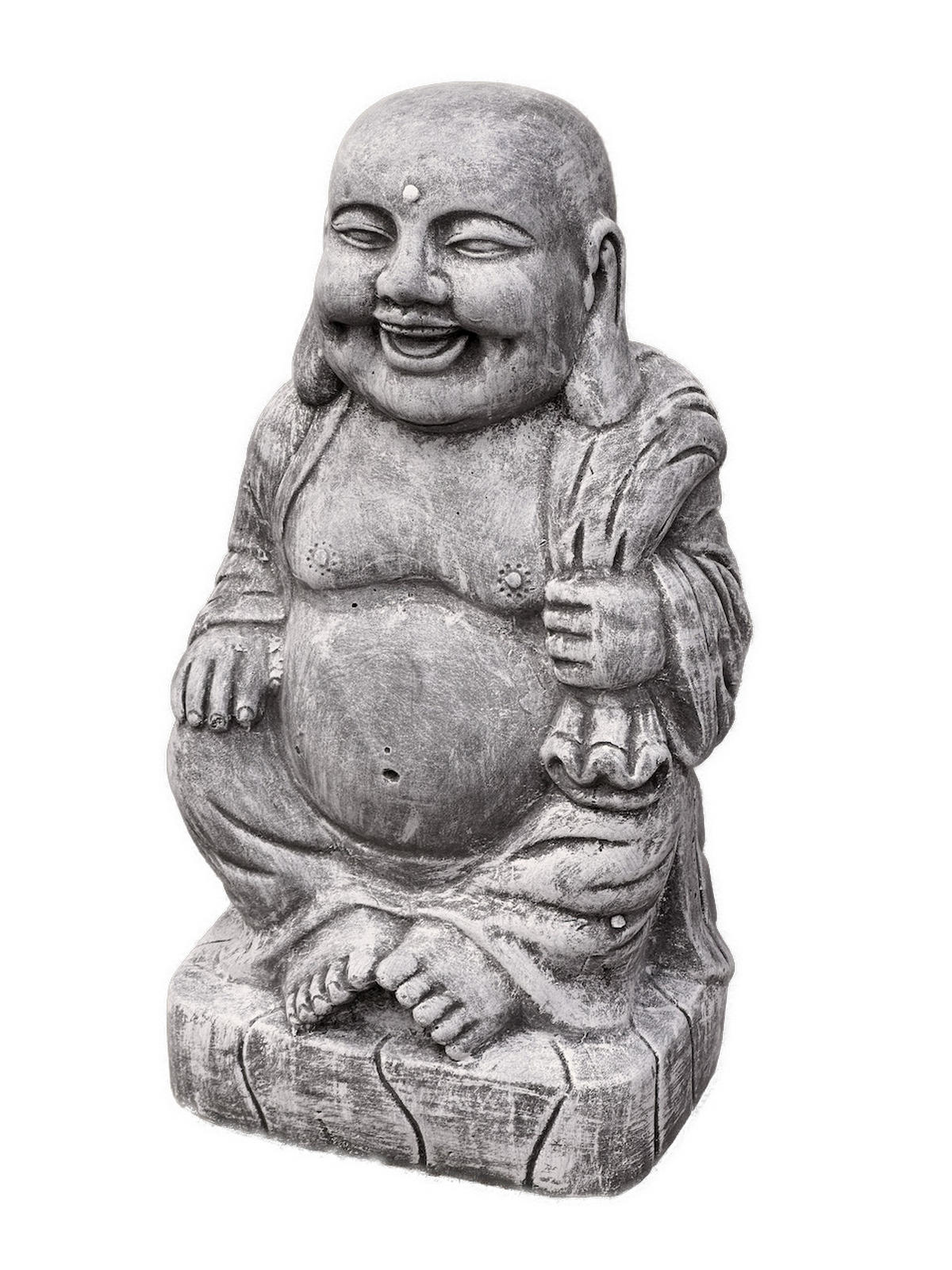 STEINFIGUR Buddha stehend XL - Grau, Stein (20/50/26cm) - stoneandstyle