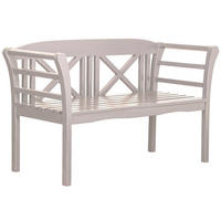 GARTENBANK Föhr Mahagoni Weiß 120 cm - Weiß, Holz/Metall (130/83/53cm) - Mr. Deko