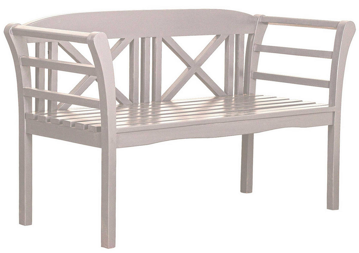 GARTENBANK Föhr Mahagoni Weiß 120 cm - Weiß, Holz/Metall (130/83/53cm) - Mr. Deko