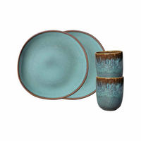 FRÜHSTÜCKS-SET Lave glacé 4er Set - Türkis, Keramik (1/1/1cm) - like.Villeroy & Boch