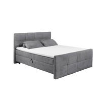 BOXBETT Breitcord, 7-Zonen-Tonnentaschen-Federkernmatratze, HR-30 Topper, Bettkasten - Schwarz/Graphitfarben, Holz/Kunststoff (180/200cm) - ed exciting design