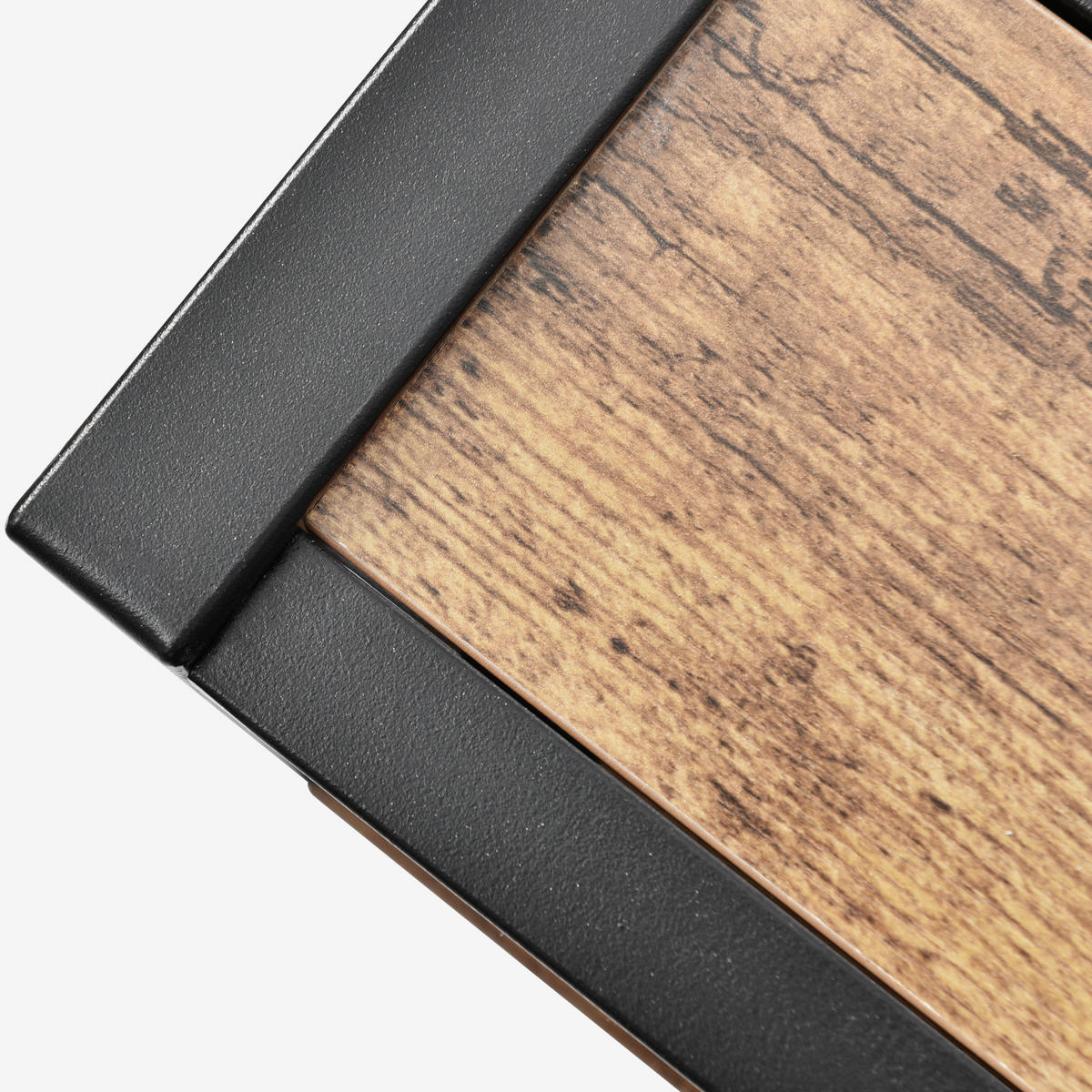 METALLBETT aus Metall & Holz 140x200 cm in Natur mit Stauraum-Kopfteil - Naturfarben, Metall (140/200cm) - Modfu