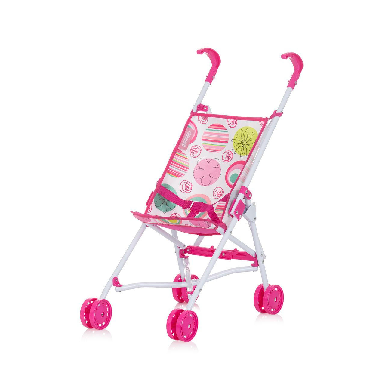 PUPPENBUGGY Lily rosa pink Doppelräder, Schiebehöhe 57 cm, klappbar, 100% Polyester, ab 3 Jahren - Rosa, Metall (27/57/40cm) - Chipolino