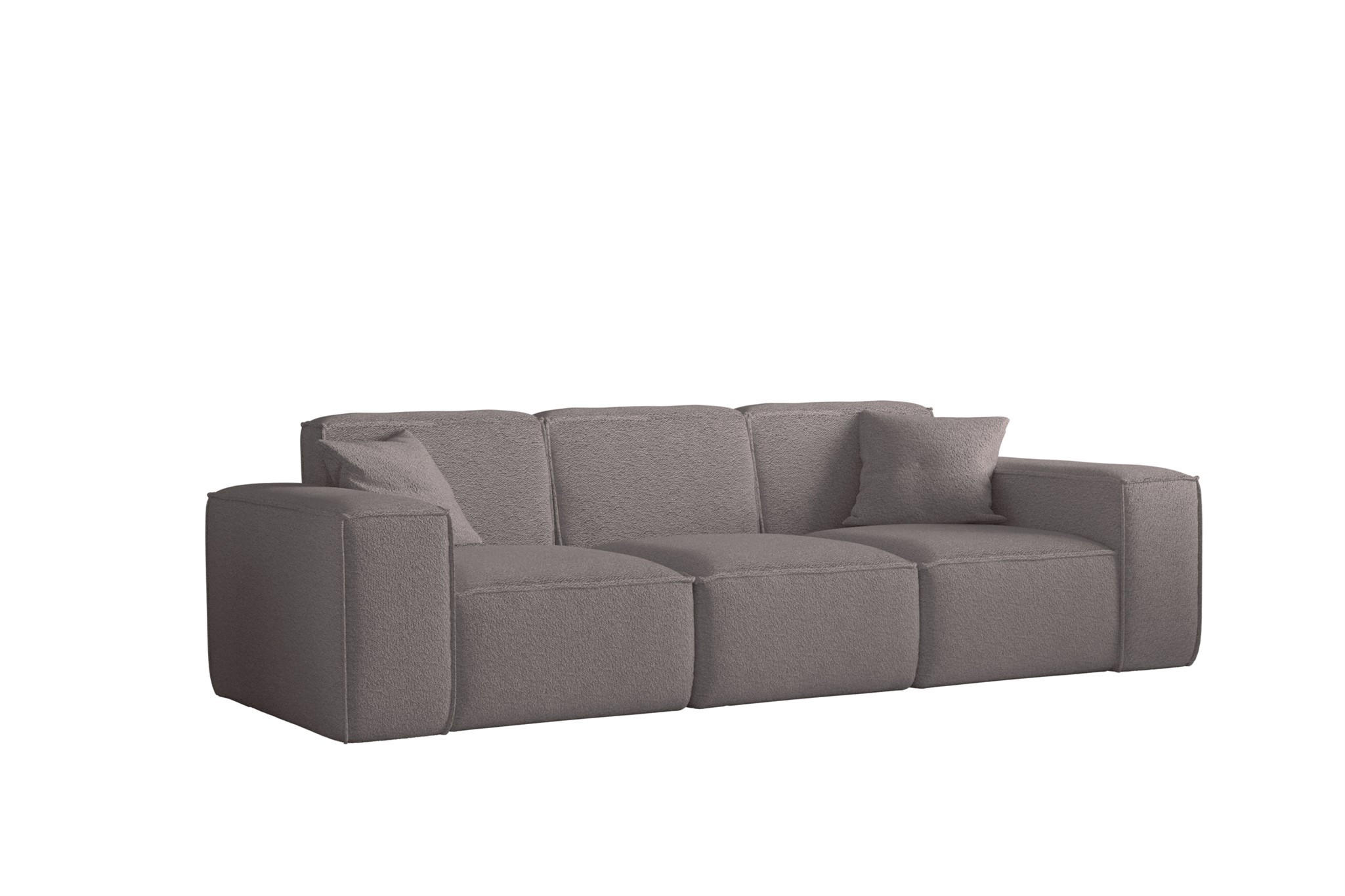 SOFA Celes Premium 3-sitzer Ascot Bukla - Taupe, Holzwerkstoff/Textil (225/73/88cm) - Fun Möbel