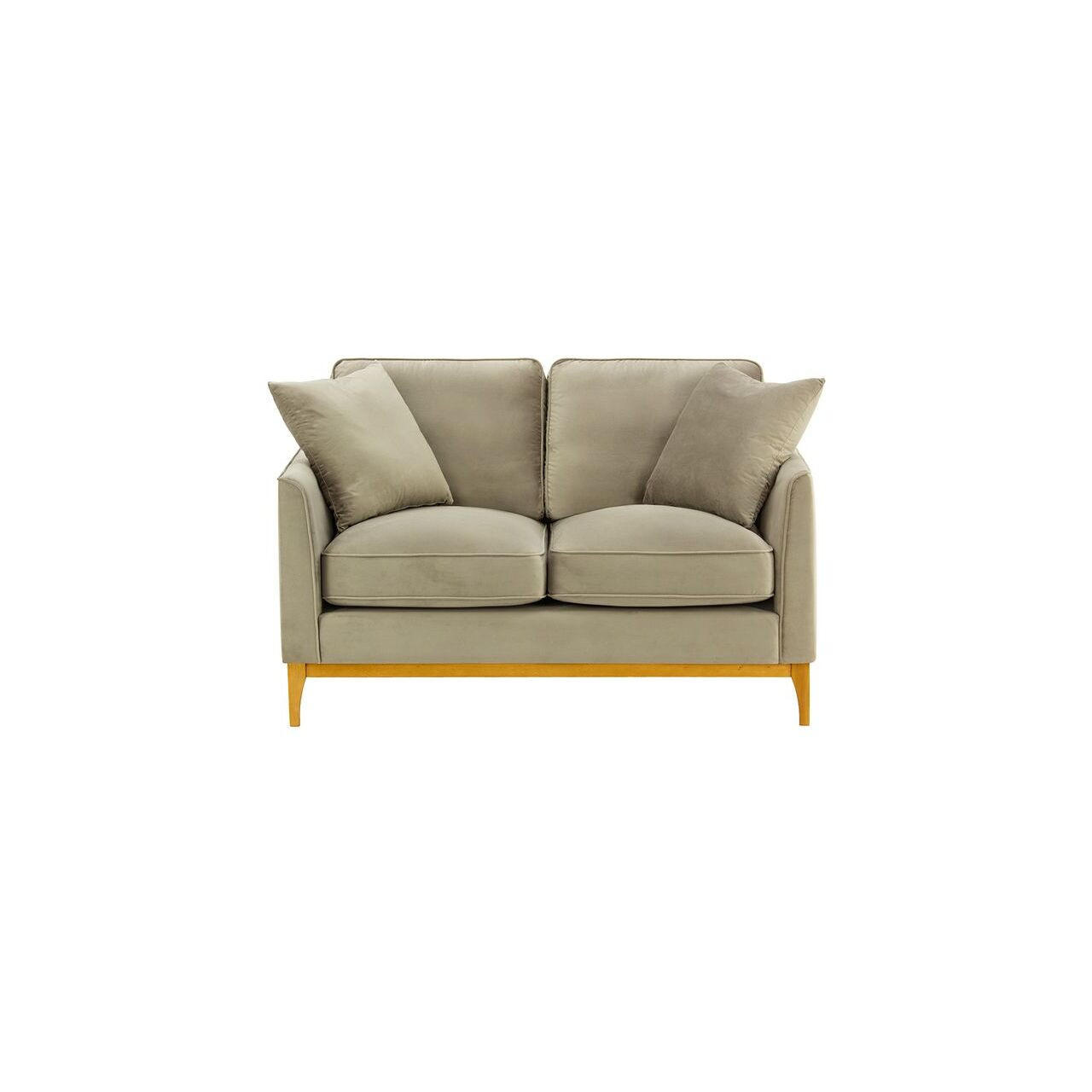 ZWEISITZER-SOFA Linara-Velluto 3 - Beige, Holz/Textil (141/91/95cm)