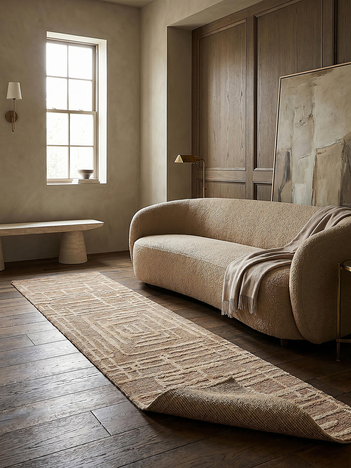 TEPPICH ARLEN, geometrisch, Senfgelb, 80 x 300 cm - Goldfarben, Textil (80/300cm) - KADIMA DESIGN