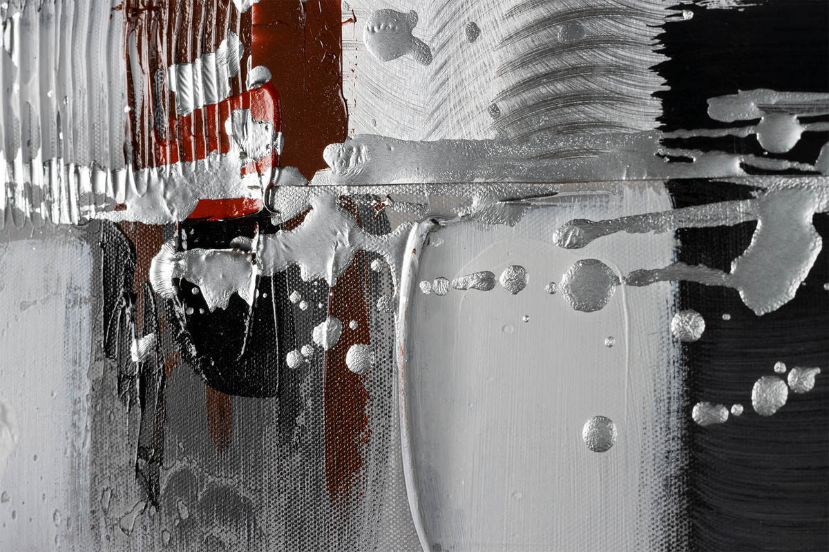 ACRYLBILD HANDGEMALT 150/50 cm - Weiß/Grau, Holz/Textil (150/50cm) - KUNSTLOFT
