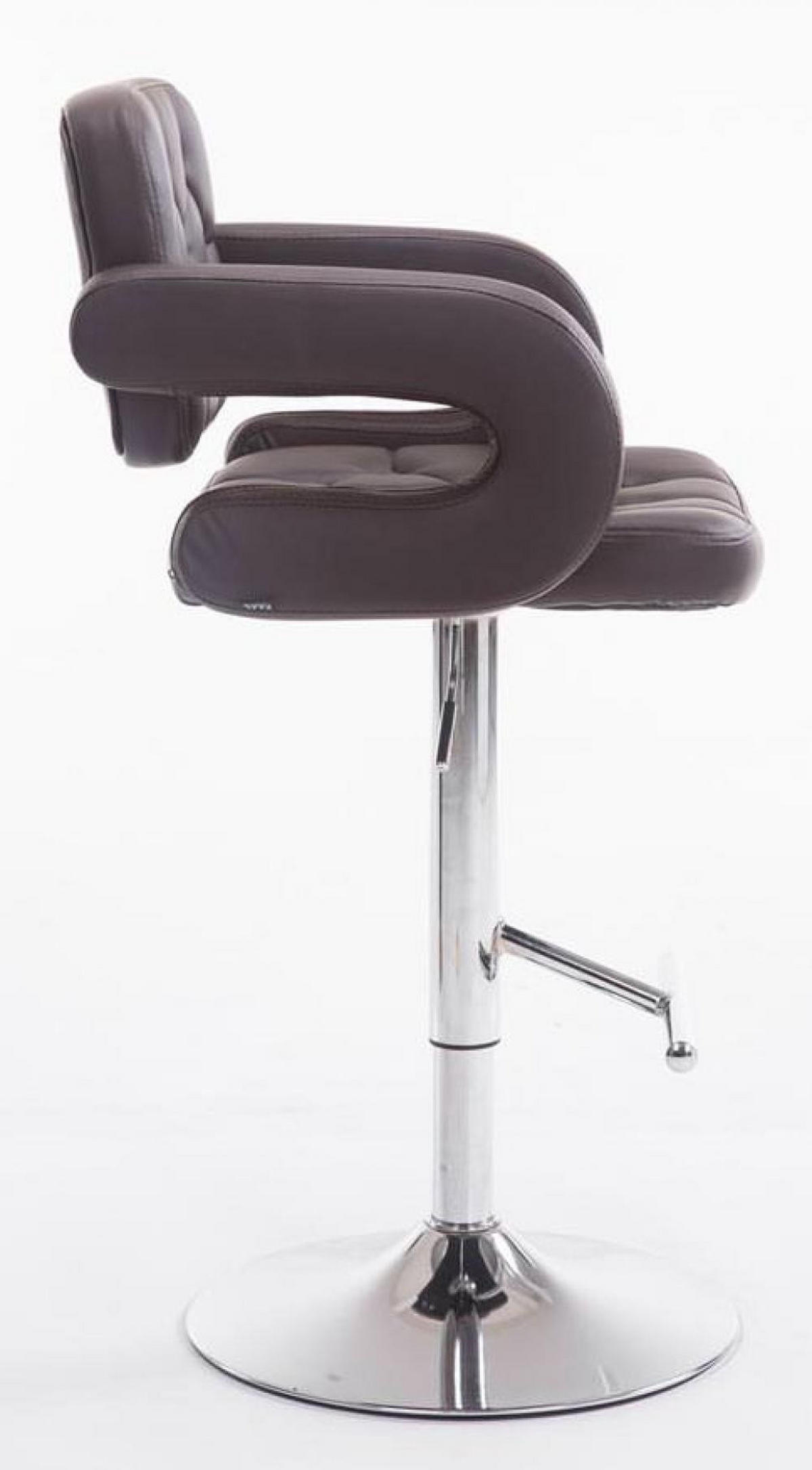 BARHOCKER 2er Set Lederlook braun - Chromfarben/Braun, Textil/Metall (62/103/55cm) - CLP