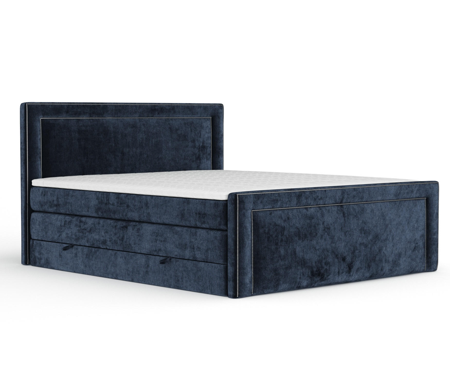 BOXSPRINGBETT Luxora Marineblau 180/200 cm - Schwarz/Dunkelblau, Holz/Holzwerkstoff (180/200cm) - Maison de Reve