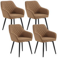 ARMLEHNSTUHL-SET 4 Stück in Stoff(YZ8) - Champagner, Textil (59/78/65cm) - HOMAVO