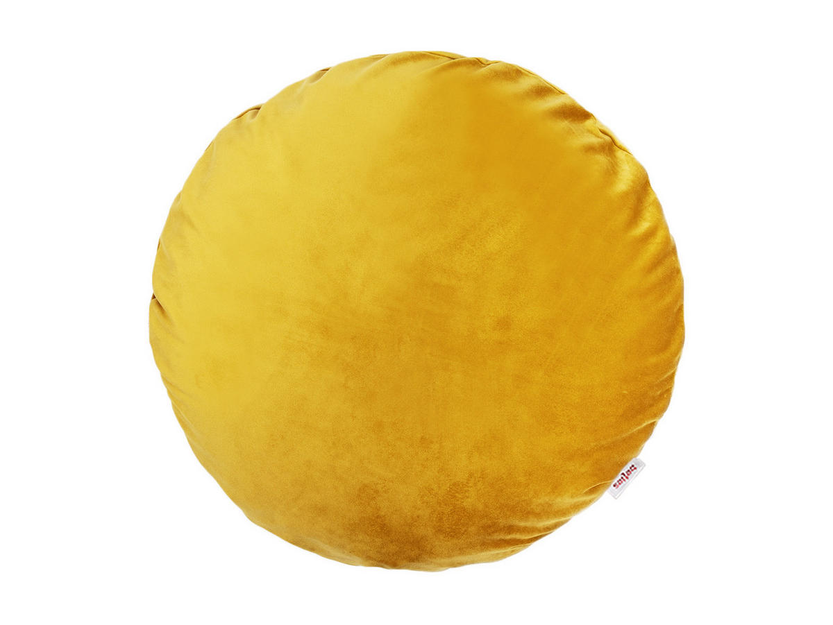 KISSENHÜLLE Rund Samt&Sonders curry-senf 40 cm Ø - Currygelb, Textil (40/40cm) - beties Heimtextil