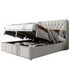 POLSTERBETT 140/200 cm Hellgrau mit Hydraulikhebel und Bettkasten - Grau, Textil (140/200cm) - OKWISH