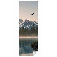 TAPETE - Berge - Wasser - Bäume - 100x280 cm - Multicolor, Papier (100/280cm) - OnlyWow