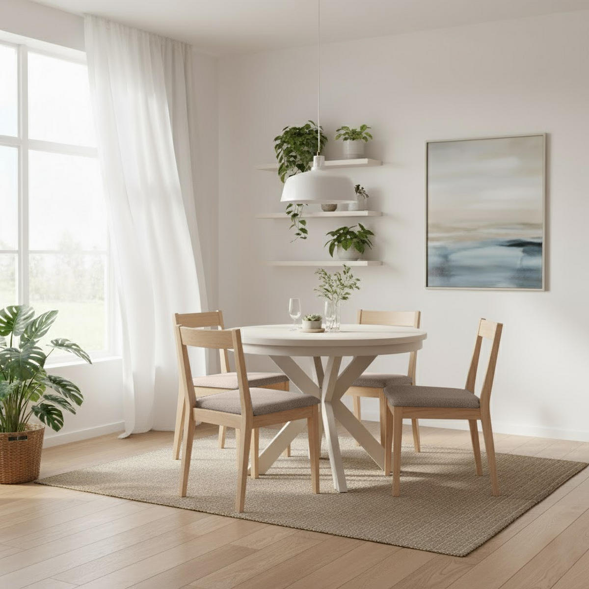 STUHL Moden mit Buchenholzbeinen, Polsterstuhl, Beige - Beige/Buchefarben, Holz (45/84/45cm) - Beautysofa