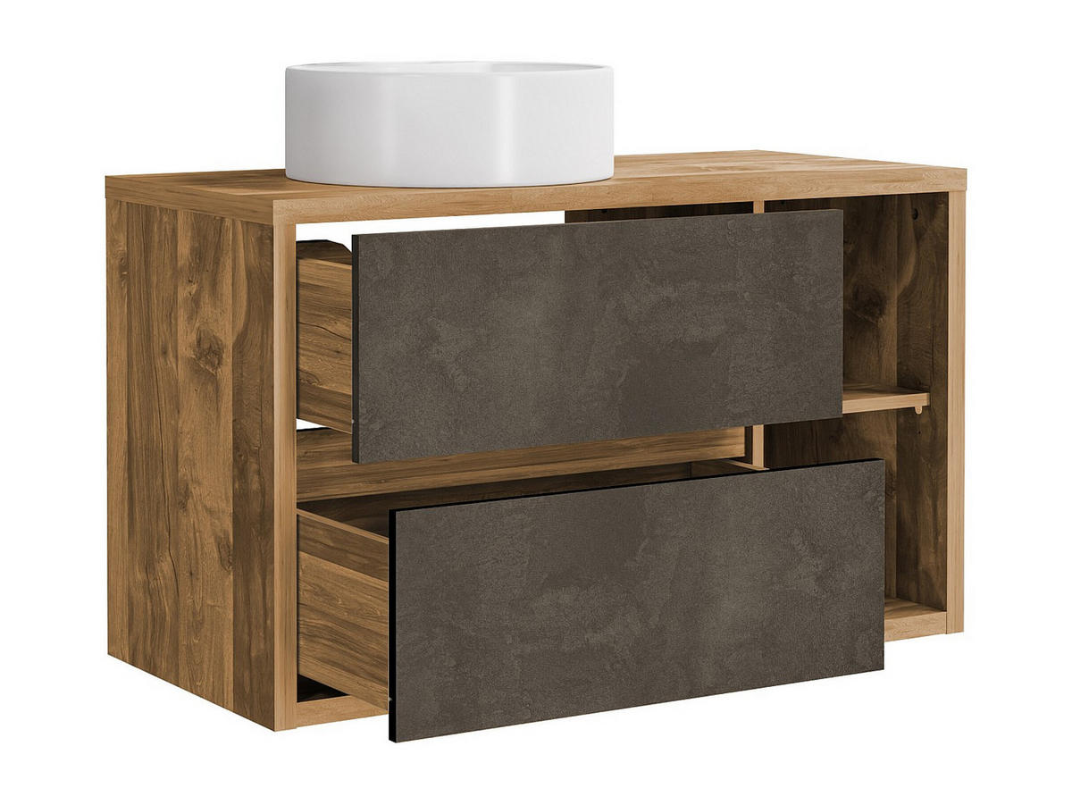 EINZELWASCHTISCH - 100 cm x 45.5 cm - Holz, Platte - Naturfarben Hell - TIKITIKI - Naturfarben, Holz (100/60/45.5cm) - Vente-Unique