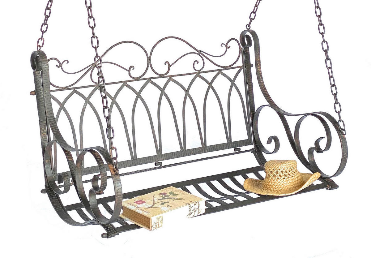 HÄNGEBANK mit Ketten Metall Braun 18688 - Braun, Metall (105/60/55cm) - DanDiBo