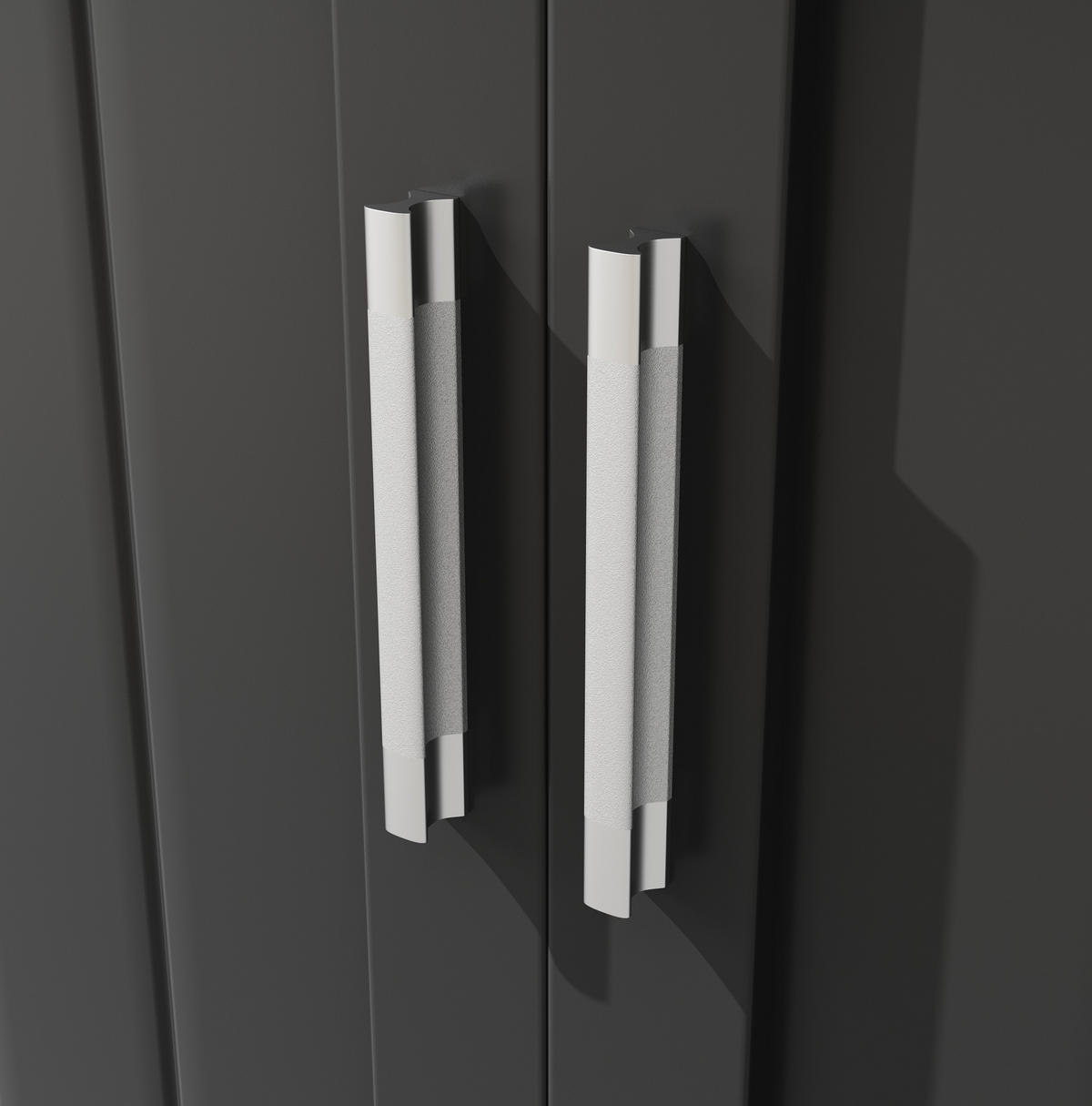 BUFFET 104/40/180 cm aus MDF und Metall mit LED-Beleuchtung Schwarz - Schwarz, Holzwerkstoff (104/180/40cm) - Modenvie