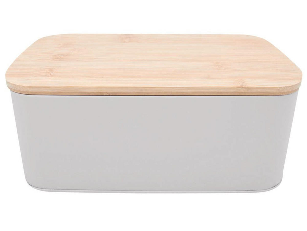 BROTBACKMASCHINE aus Metall mit Bambusschneidebrett 31/18/13 cm - Beige, Naturmaterialen (18/13/31cm) - ZELLER
