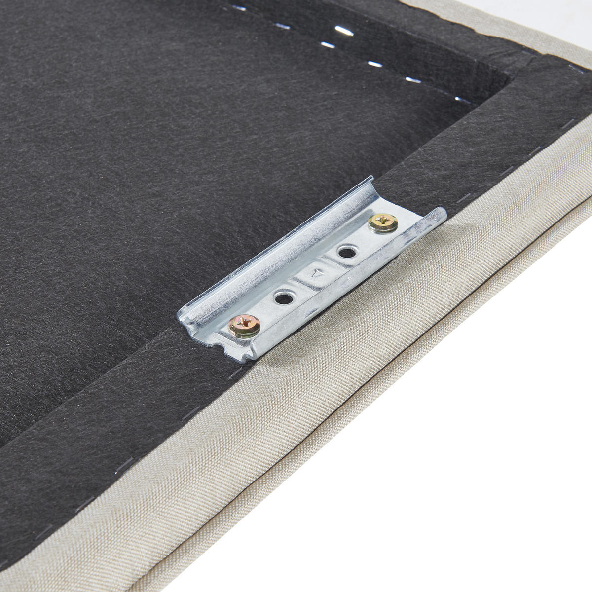 ČELO POSTELE Tokke - béžová, kompozitní dřevo/textil (160/4/52cm) - [en.casa]